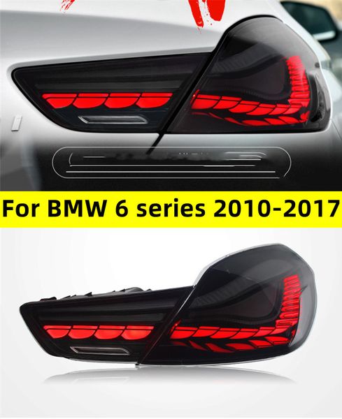 Lampada posteriore automatica per BMW Serie 6 2010-20 17 LED Dragon Scale Luce di marcia Freno Flusso d'acqua Indicatori di direzione Fanale posteriore