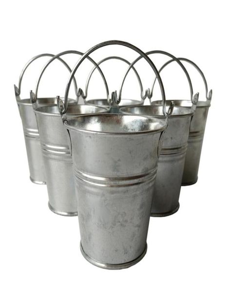 Vasos de flores de ferro d7xh7cm para plantas pequenas, mini baldes de lata, pequenas suculentas, cupcake de casamento9873419