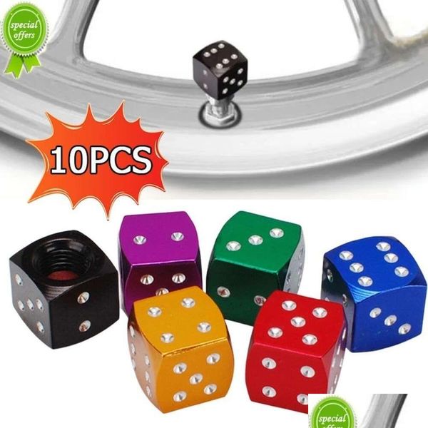 Outros acessórios interiores Novo 10 Pcs Alumínio Pneu Vae Caps Carro Caminhão Motocicleta Bicicleta Dados Roda Haste Pneu Air Dust Cap Er Drop Deliver Dhwey