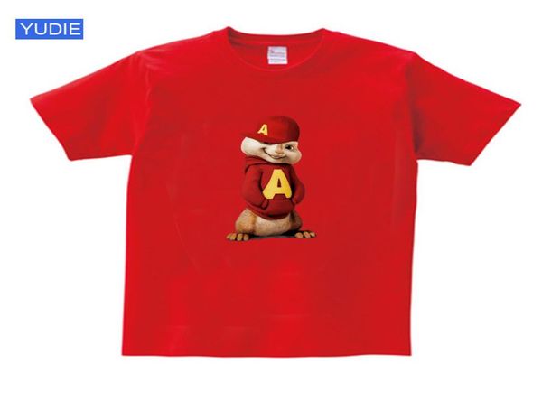 Kinder-T-Shirts für Jungen und Mädchen, kurzärmelig, Alvin und die Chipmunks, Jungenoberteile, Mädchenoberteile, Kostüm-Alvin-Kostüm, schwarze Kinderhemden Y204457481