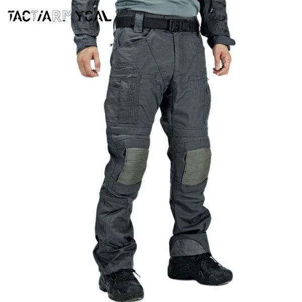 Calça calças táticas militares cargo impermeável Men masculino Treinamento do exército Combate Troushers