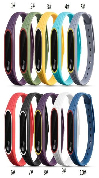 2 Stile per cinturino Xiaomi Mi Band 2 Dualcolor con motivo 3D colorato cinturino in silicone Miband 2 cinturino sostitutivo3611789