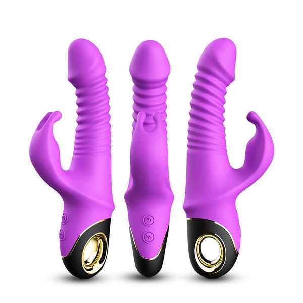 testa di coniglio a dondolo telescopica asta vibrante aspirazione magnetica ricarica divertimento per donne giocattoli sessuali per adulti prodotti 231129