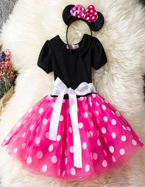 I bambini estivi si vestono topo principessa costume da festa abbigliamento infantile puntino vestiti per bambini compleanno ragazze tutu abiti4458263