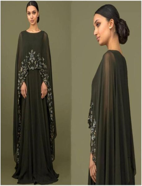 Elegante schwarze arabische muslimische Kleider für die Brautmutter mit Umhang, arabisches Dubai, langes Wickelkleid, applizierte Spitze, Chiffon, Bräutigam-Mütter-Abschlussball8948762