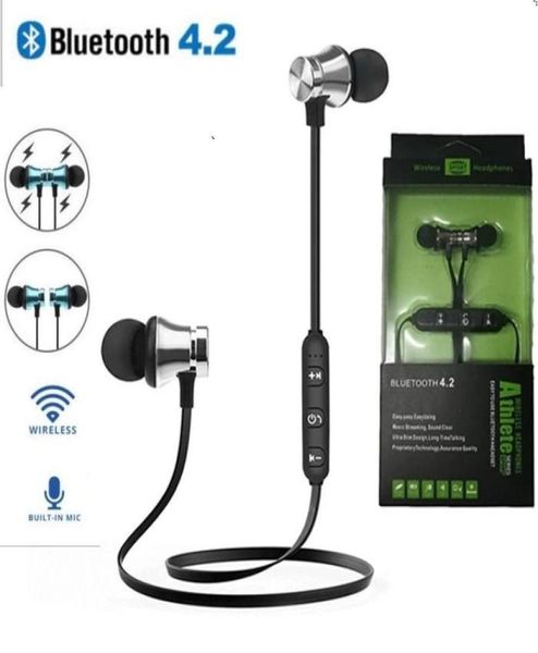 Cuffie sportive con magnete T11 Auricolari stereo wireless BT42 con microfono Auricolari per bassi per iPhone Samsung Telefoni LG con vendita al dettaglio6766477