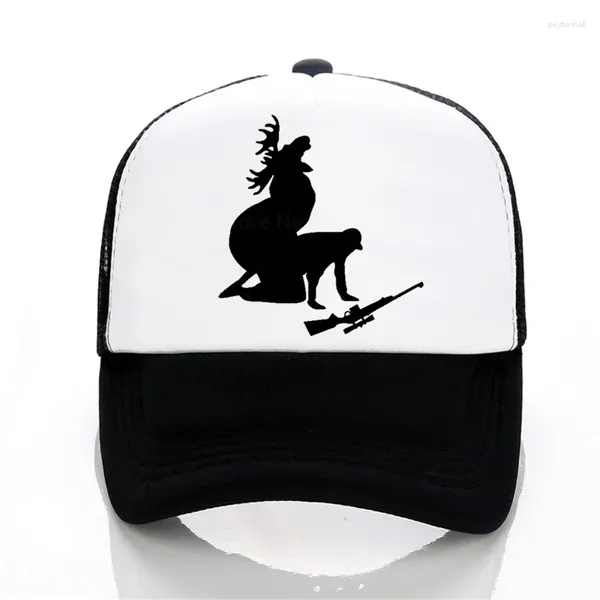 Ball Caps Elch Jagd Baseball Cap Lustige Druck Cartoon Hut Sommer Outdoor Sport Mesh Atmungsaktive Männer Snapback Hüte