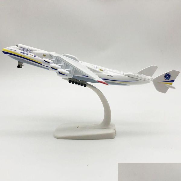 Uçak Modle 20cm Alaşım Metal Sovyet Havayolları Antonov 225 AN-225 MRiya Dünya En Büyük Kargo Rus KLM US B747 Model Die Casting Dr DHKR7