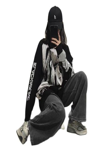Grosso anime death note misa amane cosplay topos com capuz harajuku streetwear coreano oversize pulôver moletom feminino hoodies g09091901066