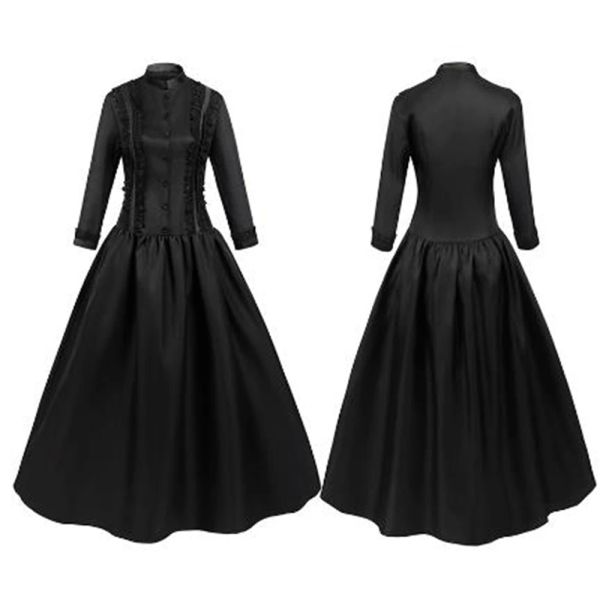 Vestido medieval retrô punk gótico, vestido de princesa, vestido real, vestido de baile, elegante, vampiro, diabo, natal, traje vitoriano