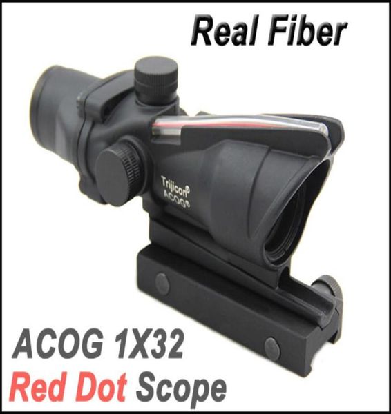 Taktisches ACOG 1x32 Fiber Source Red Dot Scope mit echten Red Fiber Zielfernrohren Schwarz9479469