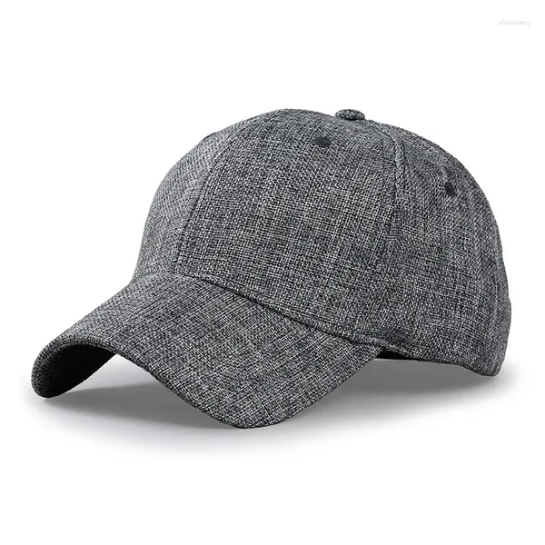 Ballkappen Sommer Papa Faux Leinen Sonnenkappe Männlich Cool Sport Hut Großer Kopf Mann Baseball Einstellbar Freizeit Männer Frauen Schatten Sport Gorras