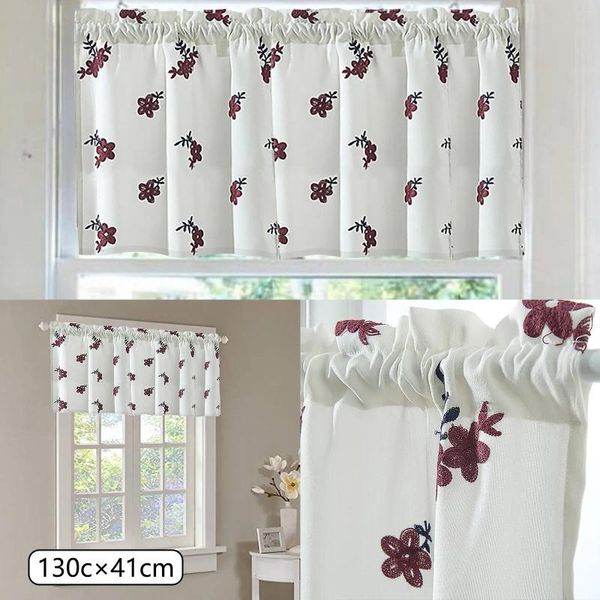 Vorhang mit Blumenmuster, für Küche, Kaffee, Schlafzimmer, Stange, robust, transparent, für Dusche, 2,4 m, für Herren