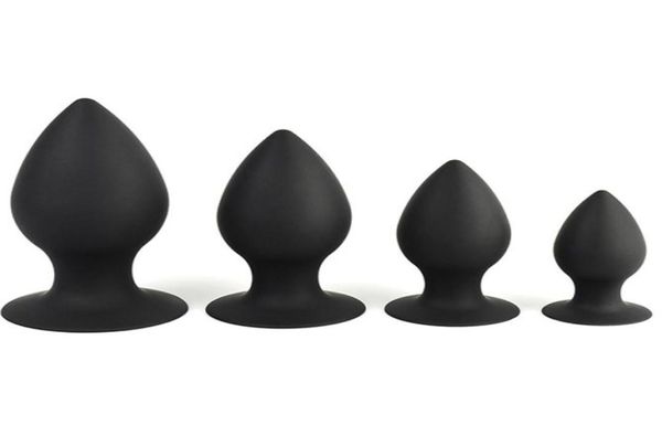 Piccolo Medio Grande Extra Large Nero Butt Plug in silicone Plug anale Culo Stimolare Massaggio Giocattolo del sesso anale Giochi per adulti per coppie S7099648