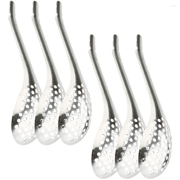 Colheres 6 PCs Sloted Spoon Caviar Esferificação Pequenas Ferramentas Domésticas Aparia de aço inoxidável Gadgets de cozinha