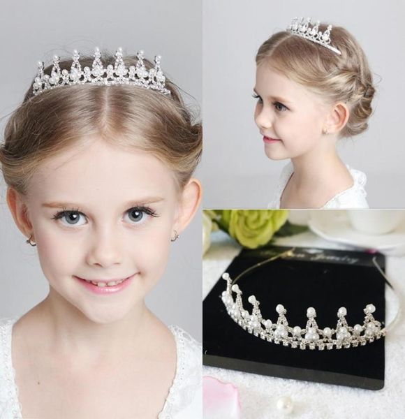 Bambini Ragazze Glitter Strass Scintillio Principessa Corona Tiara Fascia per capelli Fascia per capelli Fiore Ragazza Matrimonio Compleanno Festa serale5334531