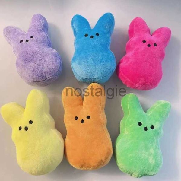 Animali di peluche 15 cm Cartoon MINI Easter Bunny Peeps Doll Rosa Blu Giallo Viola Coniglio Bambole per bambini Simpatico peluche morbido JJ 1.4 240307