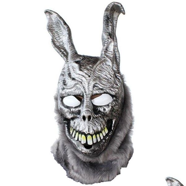 Máscaras de festa Filme Donnie Darko Frank Evil Rabbit Máscara Halloween Cosplay Adereços Látex Fl Face 220915 Drop Delivery Dh0St