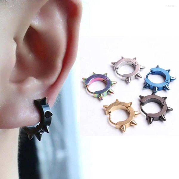 Hoop -Ohrringe 1Pair Punk -Stil Edelstahl kreativer Spike Nietohrringe für Frauen Männer Schmuckzubehör Accessoires