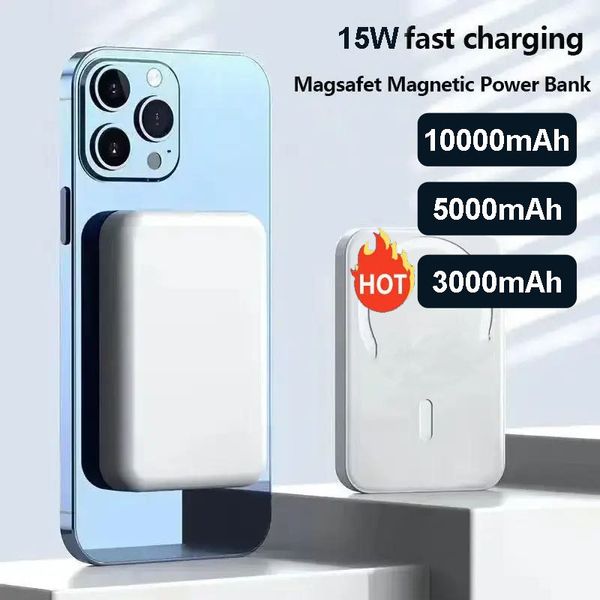 5000 mAh 10000 mAh tragbares kabelloses Ladegerät Magsafe Auxiliary Ersatz externer magnetischer Akku Power Bank Schnellladung für iPhone 15 14 13 12 Pro Max