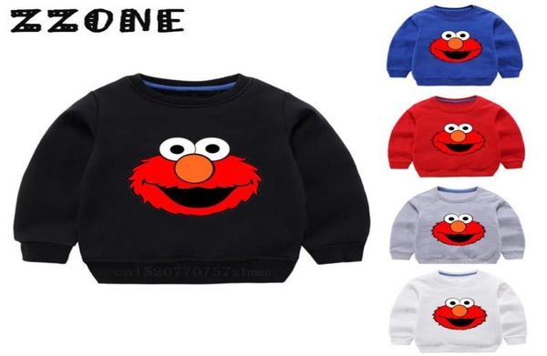 Hoodies Crianças A Rua Sésamo Elmo Catoon Moletons Bebê Catons Trui Tops Meninas Meninos Roupas de Contenção KYT2413 07102271594