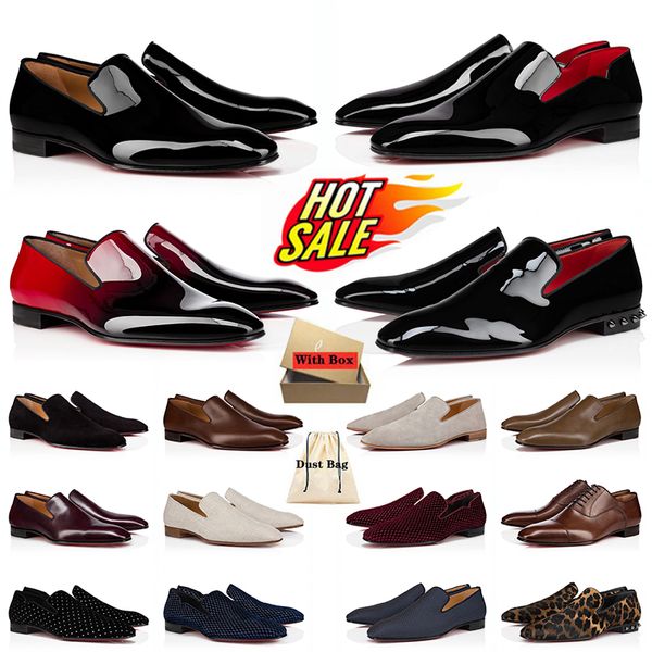 Christian Louboutin Red Bottoms CL Shoes Loafers Red Sole Mit Box Red Bottoms Loafers Kleid Schuhe Herren Hochzeit Schuh rote Unterseite Trainer Plattform  【code ：L】