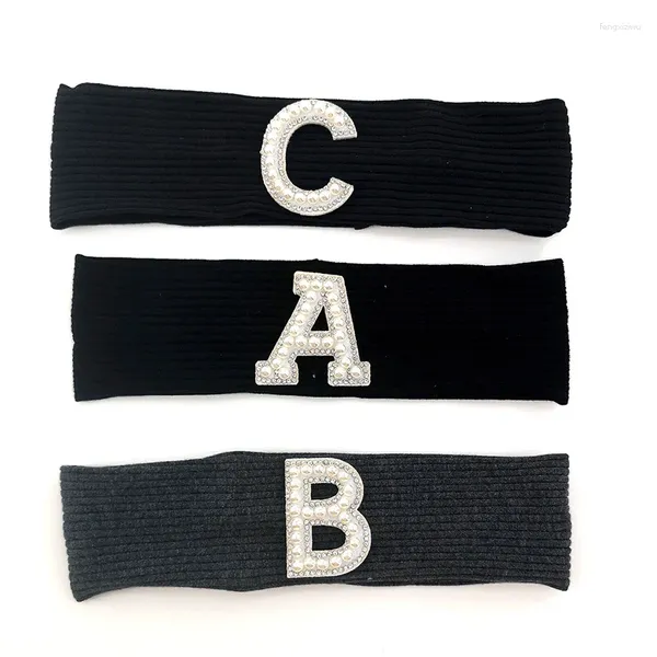 Acessórios de cabelo personalizados bebê menina carta algodão com nervuras headbands criança criança infantil macio elástico headwear