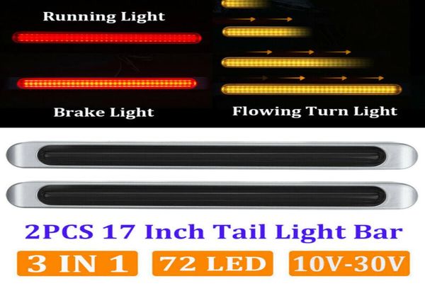 2 pçs 1030v caminhão reboque 72 leds fluindo freio sinal de volta cauda lado marcador luz mutifunction carro caminhão reboque correndo light9362300