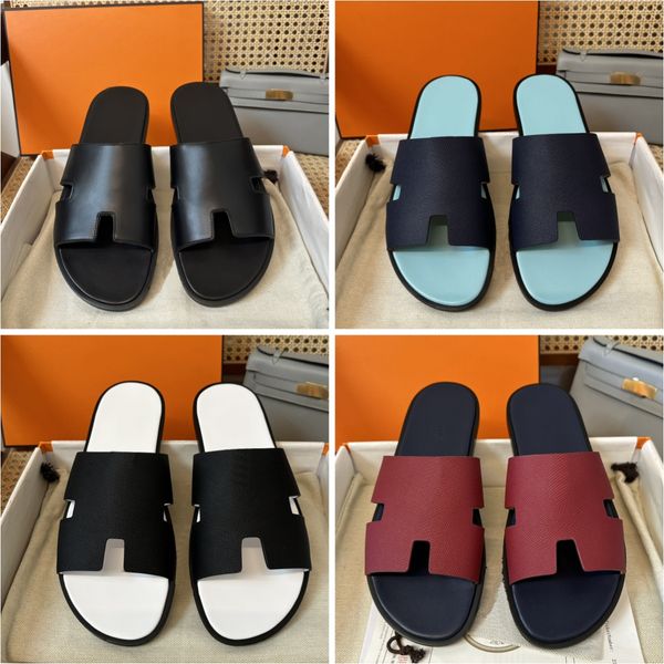 pantofola designer mens diapositive sandali estivi piatti sandalo scarpe da donna classico marchio casual donna pantofole esterne spiaggia vera pelle di alta qualità 10A