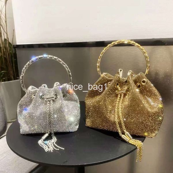 Abendtaschen Damen Luxus Designer Eimer Clutch Geldbörse Gold Silber Handtaschen Abendbanketttasche Kristall Strass Schulter