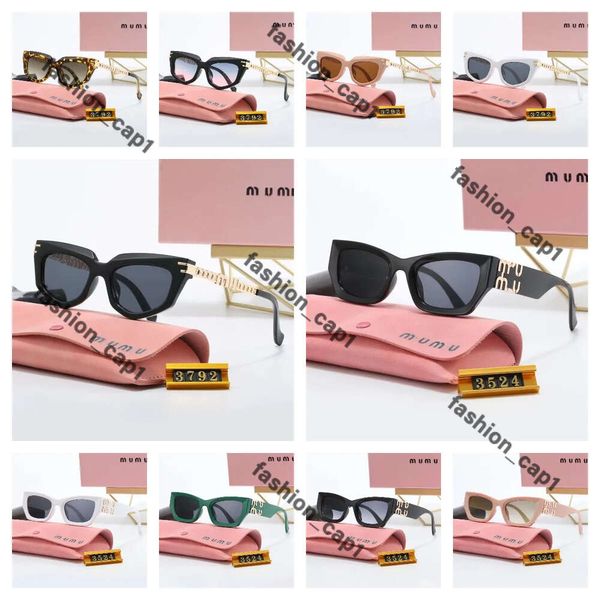 Mui Mui Óculos de Sol Designer Óculos de Sol Mulheres Miu Muimui Óculos de Sol Personalidade Espelho Perna Metal Grande Letra M Design Multicolor Cat Eye Marca Miui Óculos 648