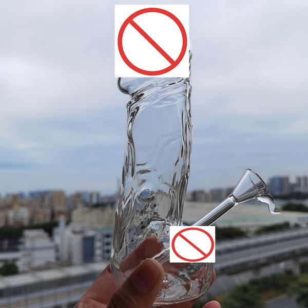 Narghilè di alta qualità per tubi di acqua per pene maschile da 7,8 pollici con ciotola in vetro trasparente Downstem Dab Rig Bong Accessori per fumatori