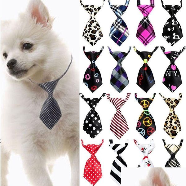 Vestuário para cães 25/50/100 Pçs / lote Mix Cores Atacado Arcos para Cães Pet Grooming Suprimentos Ajustáveis Filhote de Cachorro Gato Bow Tie Acessórios para Do Dhfkx