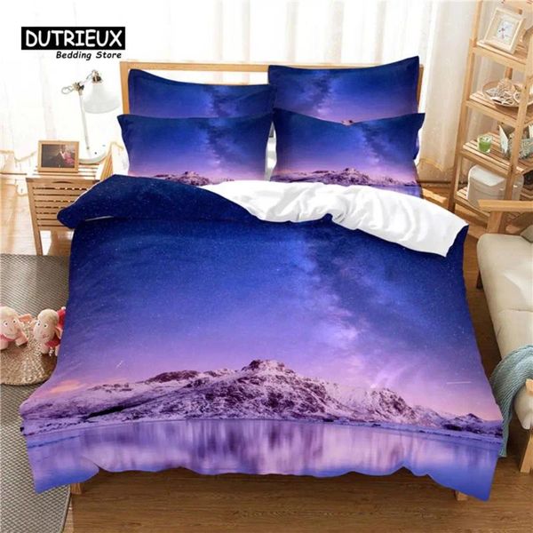 Set di biancheria da letto Set copripiumino Notte stellata Moda morbido e confortevole traspirante per l'arredamento della camera da letto