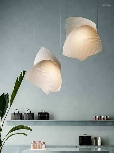 Pendelleuchten, moderne Wabi-Sabi-Stoff-LED-Leuchten für Wohnzimmer, Esszimmer, Kronleuchter, Heimdekoration, Hängelampe, Designer-Beleuchtung