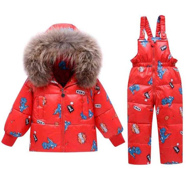 2020 inverno bambini vestiti per ragazze set caldo con cappuccio piumino d'anatra cappotti pantaloni tuta da neve impermeabile bambini vestiti del bambino4808599