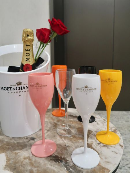 Moet champanhe flautas copo de vinho pp plástico coupe óculos máquina de lavar louça branco acrílico cocktail copo festa de casamento