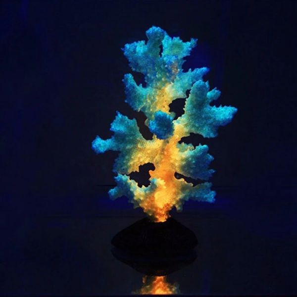 1 Stück leuchtende Koralle, schöne Aquarium-Dekoration, Landschaftsornamente, Hausgarten, Fische, Aquatische Heimtierbedarf, Kieselgel, Meer, 240226