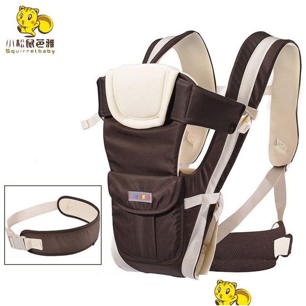 Transportadoras, Slings Mochilas Squirrelbaby 0-30 Meses Respirável Front Face Baby Carrier 4 em 1 Infantil Confortável Sling Backpack Po Dh7Dv