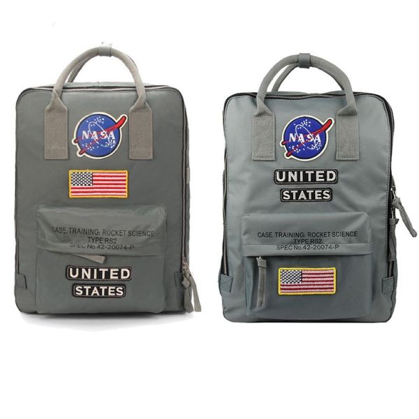 NASA Sırt Çantaları 19SS Ulusal Bayrak Tasarımcısı Backpack Erkek Tasarım Çantası Unisex Öğrencileri Bags2558