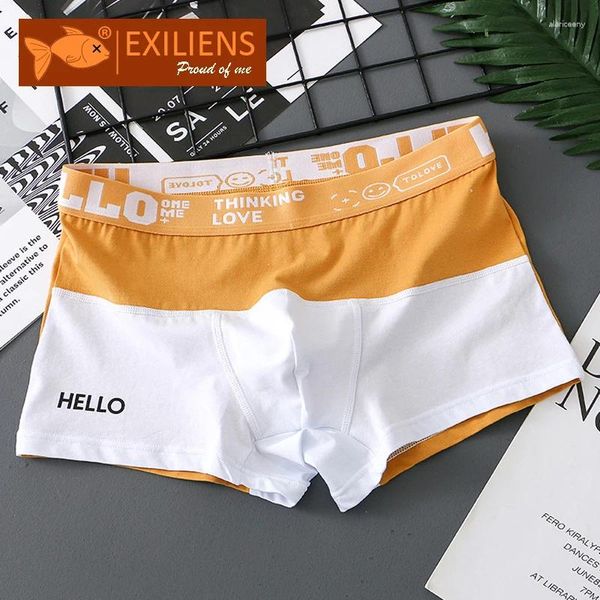 Mutande EXILIENS Patchwork Cotton Boxer Uomo Intimo Calzoncillos Sottovesti Hombre Mens Boxer Cuecas Masculinas Uomo Mutandine M-3XL PB3259