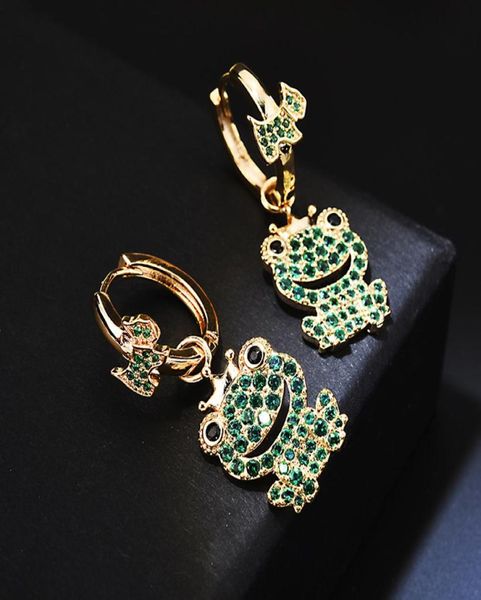 FashionGreen Diamond Sapo Brincos 18K Jóias de casamento de ouro Mulheres Earings Moda Rings Designer de marca Jewellery1625773