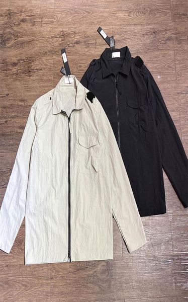 Unissex homem outono remendo logotipo casaco botão jaqueta masculina manga longa feminina carta impressão roupas com zíper casacos estilo casual ao ar livre topo s8771928