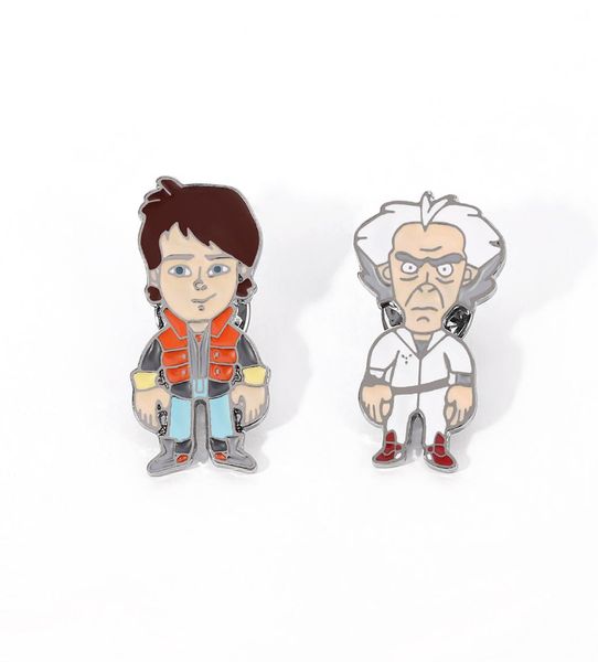 Interessante De Volta Para O Futuro Doutor Dos Desenhos Animados Broche Originalidade Lapela Crachá Jaqueta Jeans Mochila Pin Crianças Moda Gifts4894268