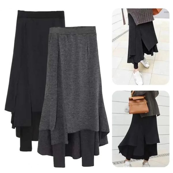 Leggings de lã Mulheres Saias Calças Culotte Outono Inverno Plus Size Roupas Chubby Calças Térmicas Leggins Skort Coreano Casua 240307