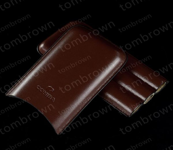 Новое качество Премиум-качество Оптовая цена 3 трубки коричневый кожаный держатель увлажнитель воздуха для путешествий Подарочная коробка для увлажнителя4042243