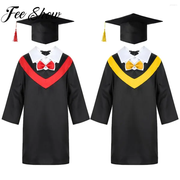 Conjuntos de roupas meninos meninas pré-escolar escola primária vestido de formatura com tassel boné para crianças role play traje vestir-se trajes de solteiro