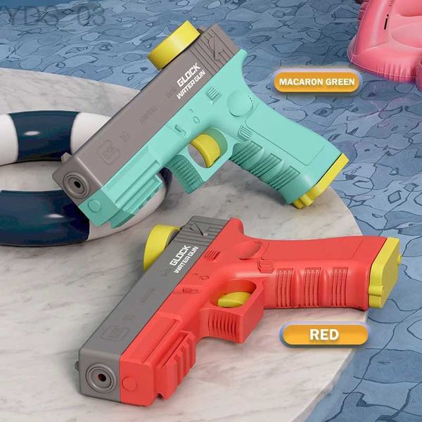 Пистолеты-игрушки Летний электрический водяной пистолет высокого давления Большая бутылка Автоматический бластер-шприц Игра Soaker Открытый бассейн Игрушка для детей YQ240307