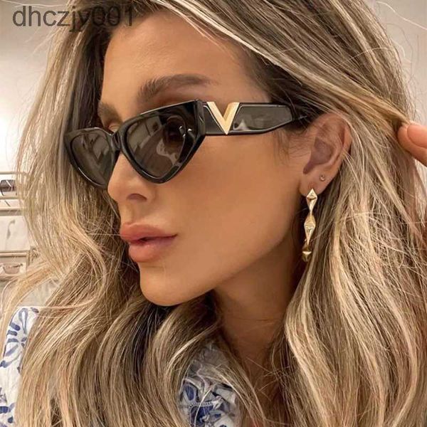 Occhiali da sole Vintage Cat Eye Donna Moda Lusso v Occhiali firmati di marca Uv400 Gafas De Sol Mujer YBFK