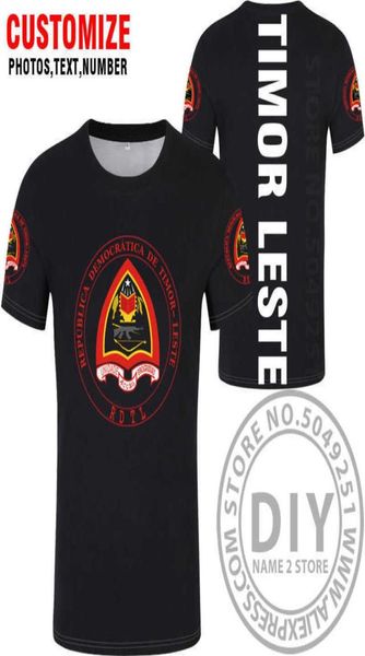 TIMOR EST maglietta personalizzata nome numero tmp tshirt nazione bandiera repubblica portoghese tp leste college stampa po vestiti X4882897